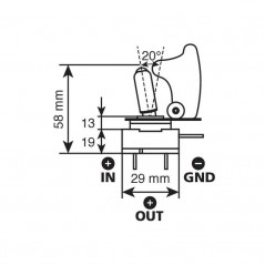 LAMPA Interruptor de palanca 2 terminales 12/24V 20A LAM45559VAR