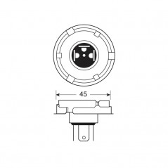 LAMPA Lámpara bombilla homologada H5 12V 60/55W P45T E LAM58050