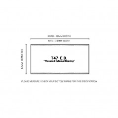 PRAXIS Pedalier bicicleta rodamiento interno M30 THRU T47 68/73 MM (ROAD/MTB) 47-8101 850009369390