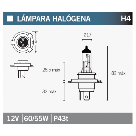 OSRAM Lámpara bombilla 64193 H4 15033