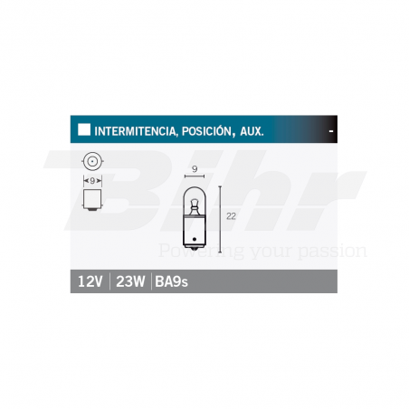 V PARTS Lámpara bombilla 12V23W para motocicletas 14689