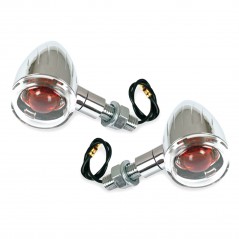 V PARTS Pareja juego intermitentes UNIVERSALES moto P I custom brazo corto Cromado T82C