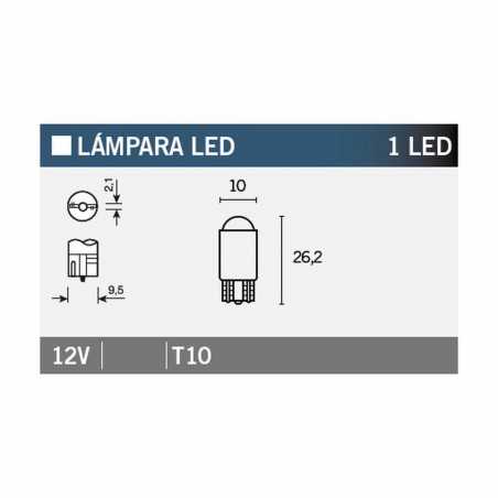 V PARTS Caja 10 lámparas ambar 1LED T10 14649
