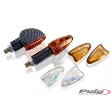 PUIG Intermitentes universales para moto, brazo corto y tres cristales 4175