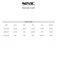 SEAC SUB Aletas de buceo talón abierto PROPULSION 071121295VAR