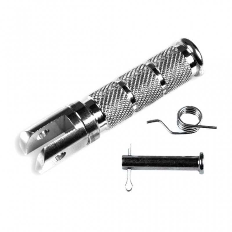 V PARTS SET, FOOTRESTS, SCOOTER, ROUND, SILVER 601PL