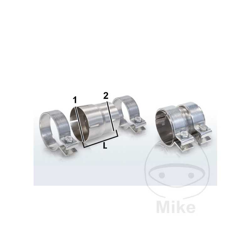 SIN MARCA Conector tubo de escape con abrazadera doble 55/70/90 MM 378.40.12