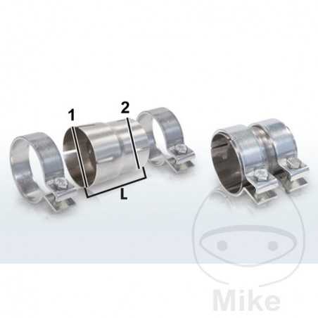 SIN MARCA Conector tubo de escape con abrazadera doble 55/70/90 MM 378.40.12