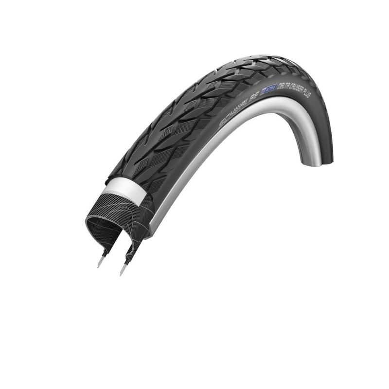 SCHWALBE TIRE DELTA CRUISER PLUS 26x1 3/8 HS431 P-GUARD SBC TWINSKIN BEIGE REFLECTANTE 37-590 703537