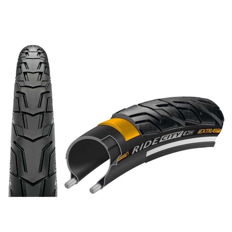CONTINENTAL TIRE RIDE CITY 700x42C RIGIDA NEGRO CON REFLECTANTE 42-622 323751