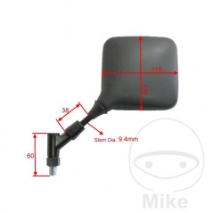 JMP Espejo retrovisor izquierdo negro 713.89.44