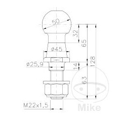 Bola con rosca 50 MM 
M22 X 1 5 335.00.03