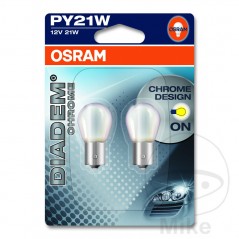 OSRAM Blister 2 bulb lamps 12V 21W BAU15S DIADEM CHROME 159.00.00