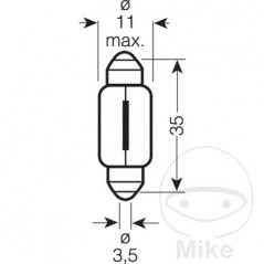 OSRAM Blister 2 bulb lamps 12V 5W SV8.5-8 
ULTRA LIFE 159.18.41