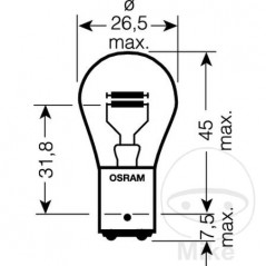 OSRAM Blister 2 bulb lamps 12V 21/4W BAZ15D 
P21/4W 159.76.08