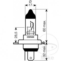 OSRAM Bombilla halógena H4 12V 60/55W ORIGINAL 159.14.03