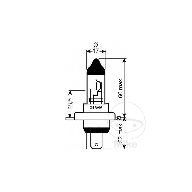 OSRAM Bombilla halógena H4 12V 60/55W ORIGINAL 159.14.03