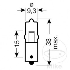 OSRAM LAMP, LIGHT BULB 12V 20W BA9S 
MINIWATT 159.15.93