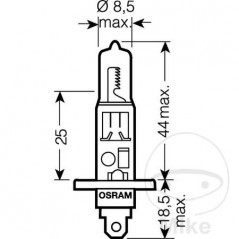 OSRAM Bombilla halógena H1 12V 55W 
ULTRA LIFE 159.16.01