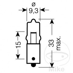 OSRAM LAMP, LIGHT BULB 12V 10W BA9S 
MINIWATT 159.16.35