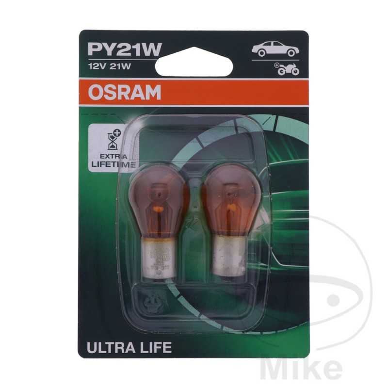 OSRAM Blister 2 lámparas bombilla 12V 21W BAU15S 
ULTRA LIFE 159.20.39