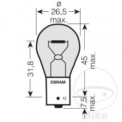 OSRAM LÁMPARA BOMBILLA 12V 21W BAU15S 
ULTRA LIFE 159.20.88
