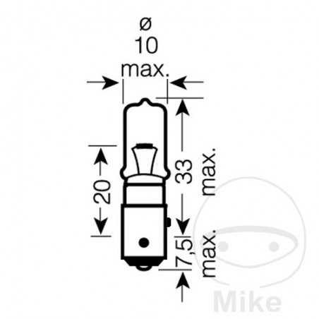OSRAM LÁMPARA BOMBILLA 12V 21W BAY9S H21W 159.25.34