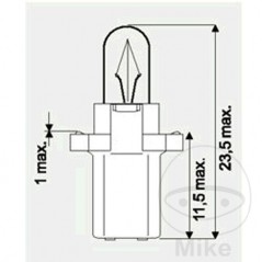 JMP Caja 10 lámparas bombilla 12V 1.2W 
B8.3D 705.01.76