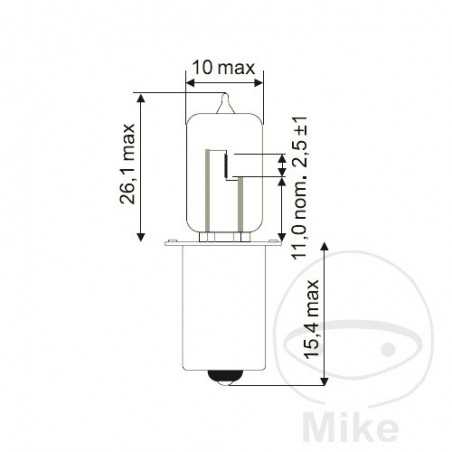 JMP Bombilla halógena HS2 6V 15W
PX13.5S 705.04.73