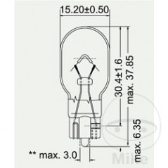 JMP Bombilla base de vidrio 12V 16W 
W2.1X9.5D 705.08.51