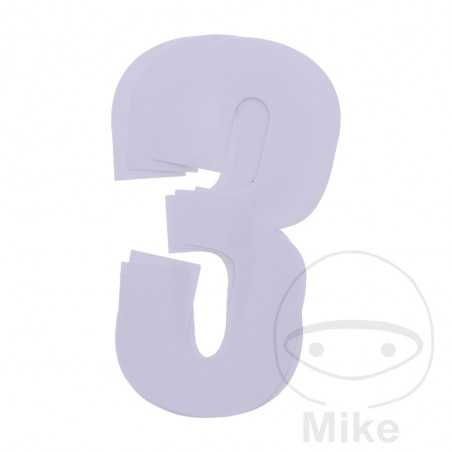 BLACKBIRD RACING Pack 3 pegatinas número para moto 13X7 CM 711.24.45