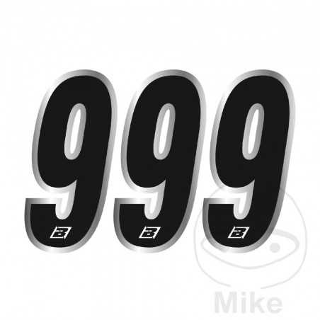 BLACKBIRD RACING Pack 3 pegatinas número 9 para moto 15X7 CM 711.24.94