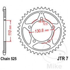 JT SPROCKETS Corona plato transmisión 44T P-525 ALTN: 7270744 727.17.29