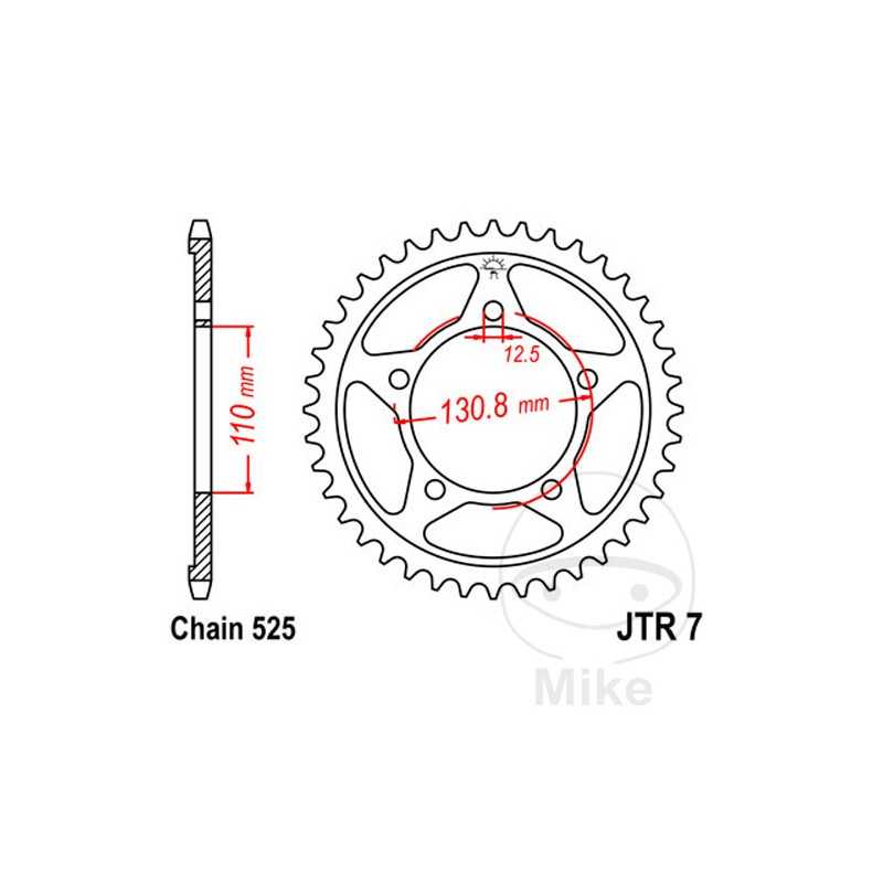 JT SPROCKETS Corona plato transmisión 45T P-525 ALTN: 7270745 727.00.09