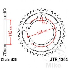 JT SPROCKETS Corona plato transmisión 38T P-525 Ø112 MM Ø138 727.00.05