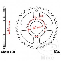 JT SPROCKETS Corona plato transmisión 28T P-420 Ø64 MM Ø80 727.09.83