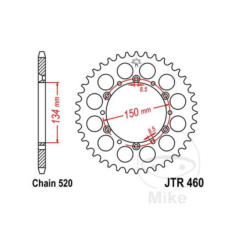 JT SPROCKETS Corona plato transmisión 42T P-520 Ø134 MM Ø150 727.55.14