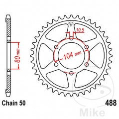 JT SPROCKETS Corona plato transmisión 38T P-530 Ø80 MM Ø104 727.26.93