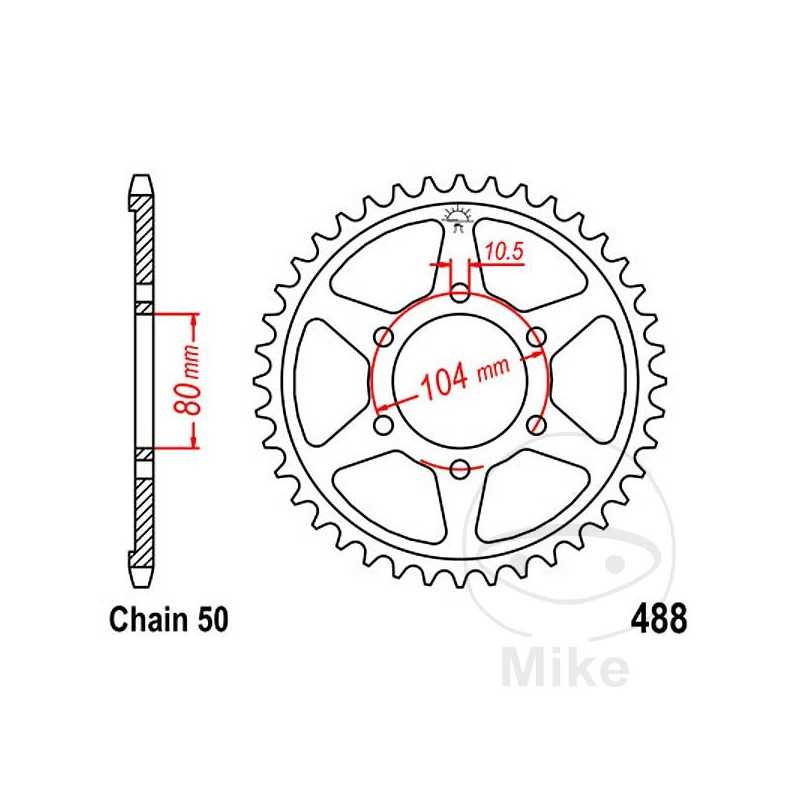 JT SPROCKETS Corona plato transmisión 38T P-530 Ø80 MM Ø104 727.26.93