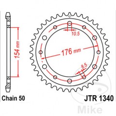 JT SPROCKETS Corona plato transmisión 43T P- 530 ALTN: 7270649 727.09.78