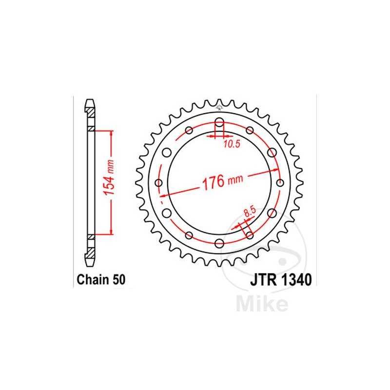 JT SPROCKETS Corona plato transmisión 43T P- 530 ALTN: 7270649 727.09.78