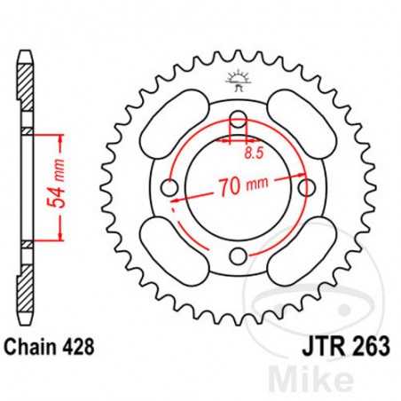 JT SPROCKETS Corona plato transmisión 34T P-428 Ø54 MM Ø70 727.02.40