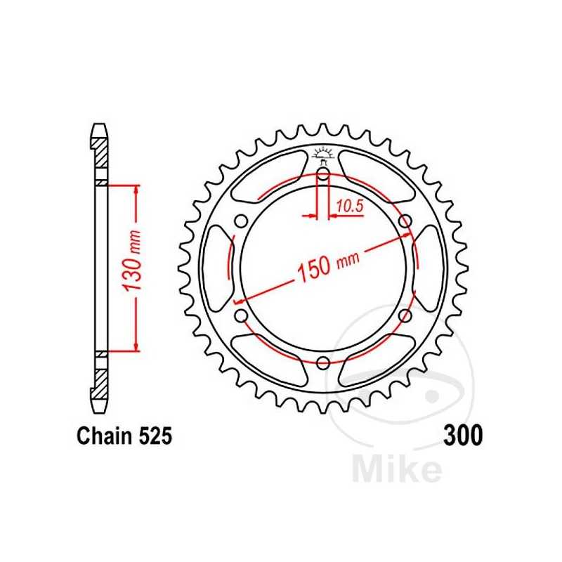 JT SPROCKETS Corona plato transmisión 39T P-525 Ø130 MM Ø150 727.57.79