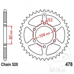 JT SPROCKETS Corona plato transmisión 38T P-520 Ø80 MM Ø104 727.00.19
