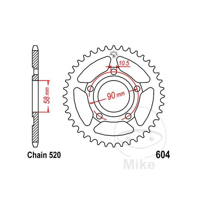 JT SPROCKETS Corona plato transmisión 35T P-520 Ø58 MM Ø90 727.68.19