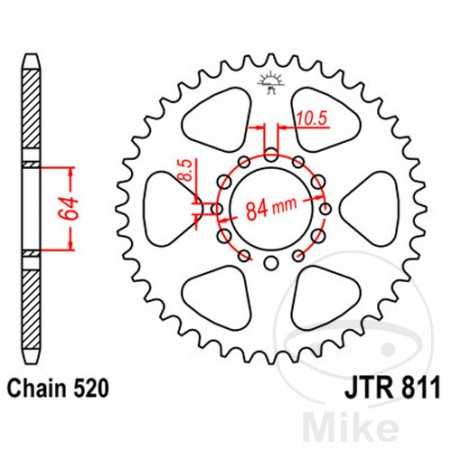 JT SPROCKETS Transmission plate crown 39T P-520 Ø64 MM Ø84 727.02.95