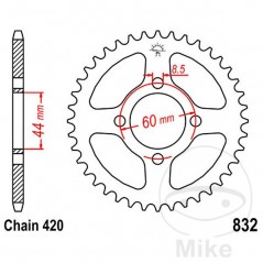 JT SPROCKETS Corona plato transmisión 30T P-420 Ø44 MM Ø60 727.03.07