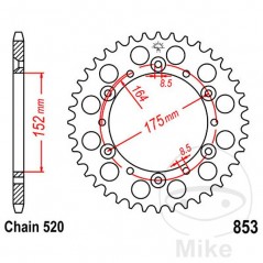 JT SPROCKETS Corona plato transmisión 45T P-520 Ø152 MM Ø175 727.48.48