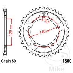 JT SPROCKETS Corona plato transmisión 40T P-530 Ø120 MM Ø140 727.03.17