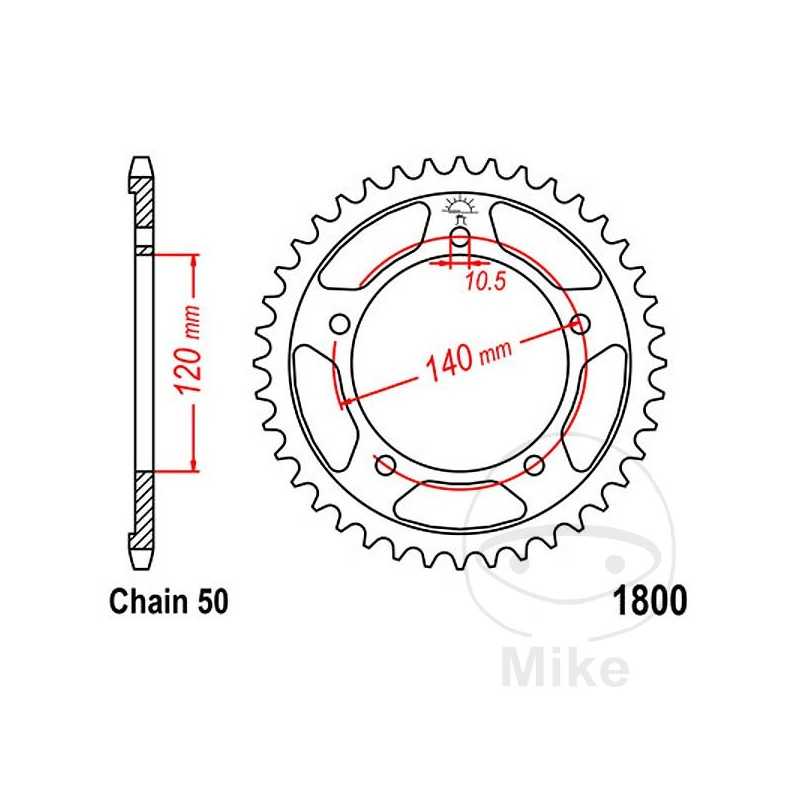JT SPROCKETS Corona plato transmisión 42T P-530 ALTN: 7270675 727.66.45